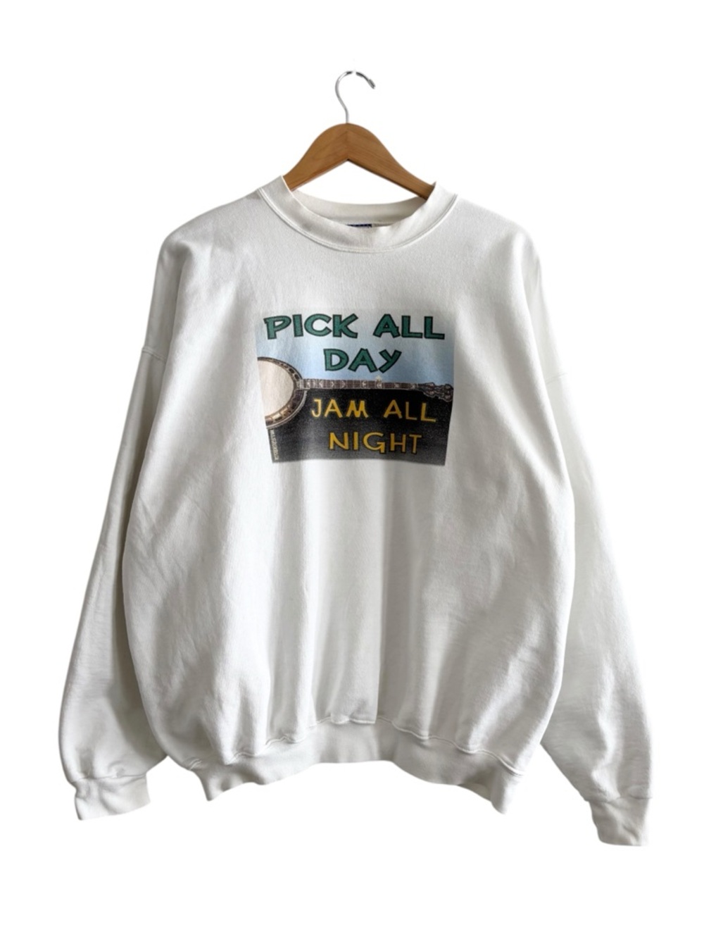 Vintage 90s Heavyweight Cotton Hanes Banjo Graphic Printed Sweatshirt
